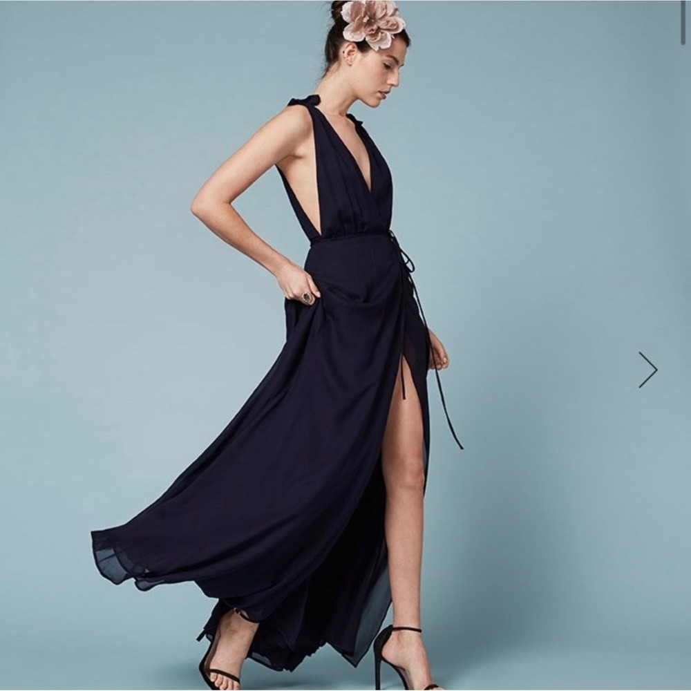 NWT Reformation Romanica Dress -MIDNIGHT BLUEsize 2 - Picture 4 of 10